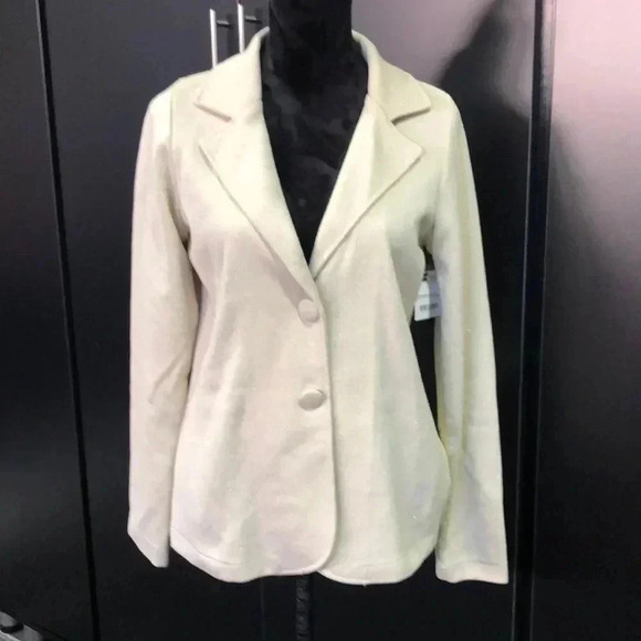 Worthington Champagne w/Lurex Blazer,Button snaps,metallic threading,dressy - Picture 1 of 12
